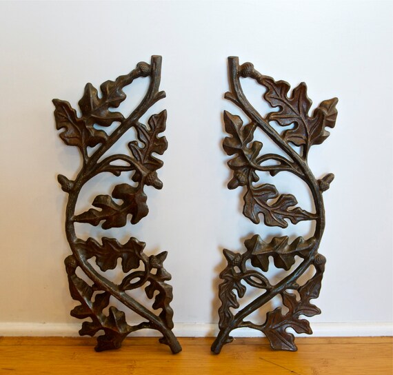 Architectural salvage...cast iron porch railing with oak