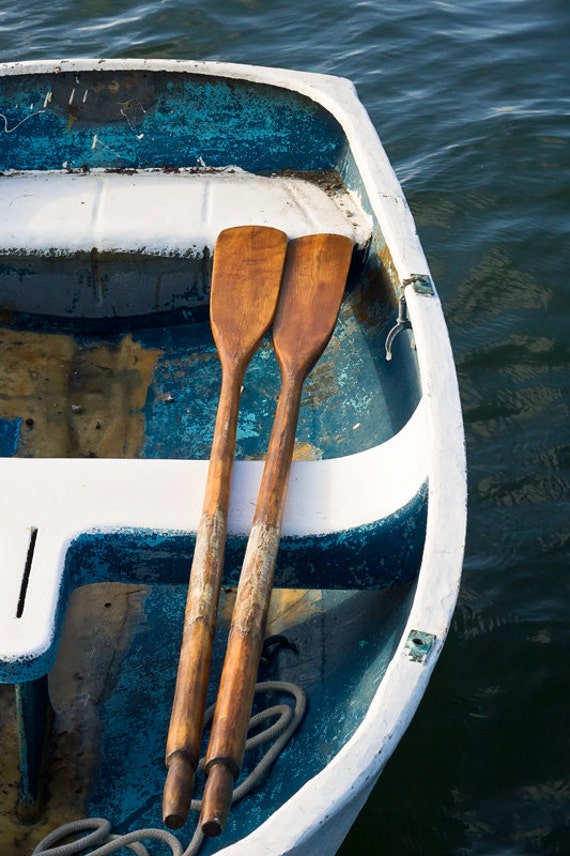 Metal Print Rowboat Oars Photograph Nautical Wall Art by 