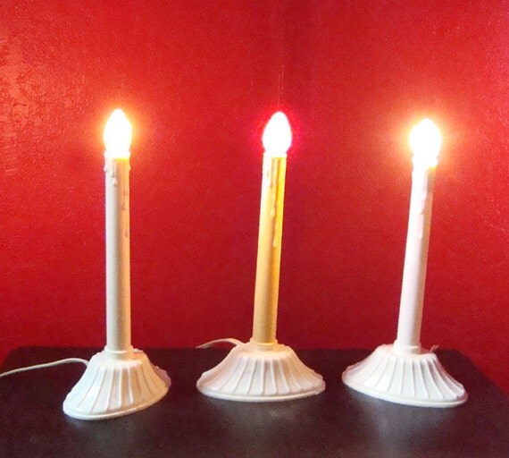 3 electric christmas candles working retro holiday decor 3 electric christmas candles working retro holiday decor