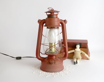 Vintage Dietz American Camper Lantern, Red Lantern, Electric Dietz Lantern