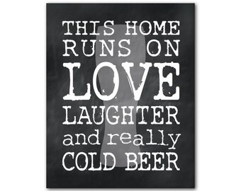 Kitchen Wall Art Trio This house runs on love laughter and