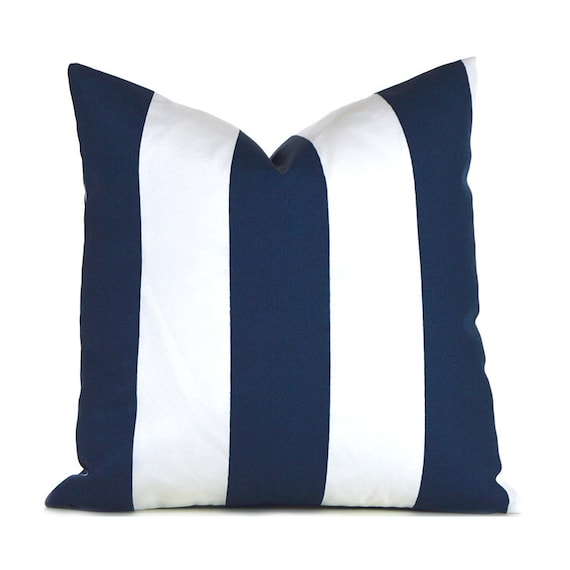 Outdoor Vertical Navy Pillow Cover