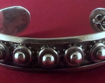 Heavy Rocker Biker Silver Cuff Bracelet for Women by Star Knights. Handmade 3-D Design to Get You Noticed. Rule the Streets Like a Star!
