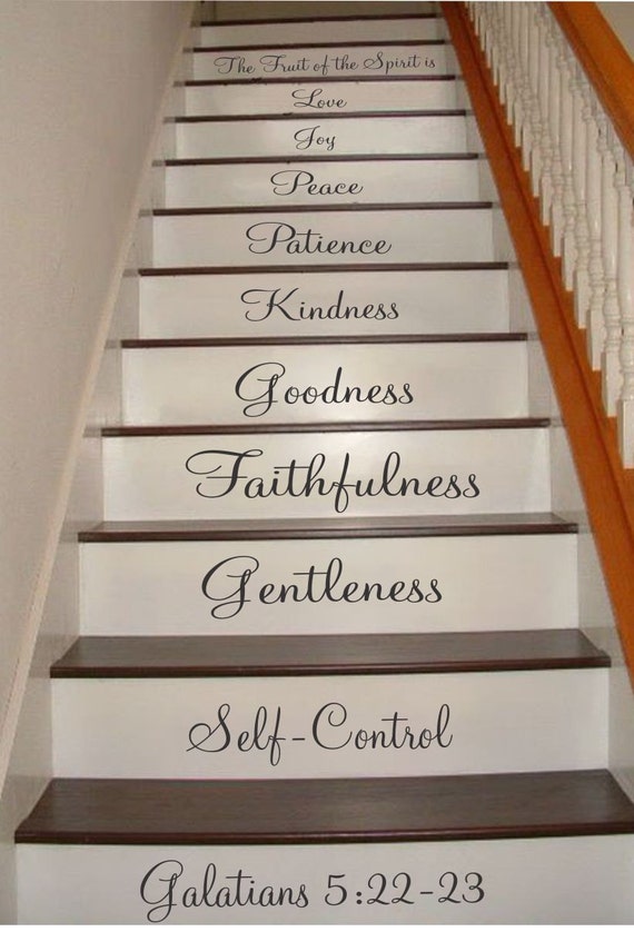 Galates 05:22 23 escalier riser autocollants stickers Inspiration Mur Escalier