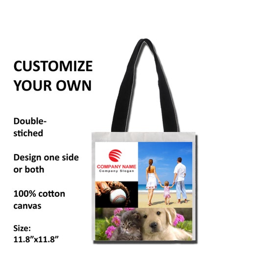 ... Cotton Heavy Duty Canvas Tote Bag - Use Your Own Image - Custom Bag