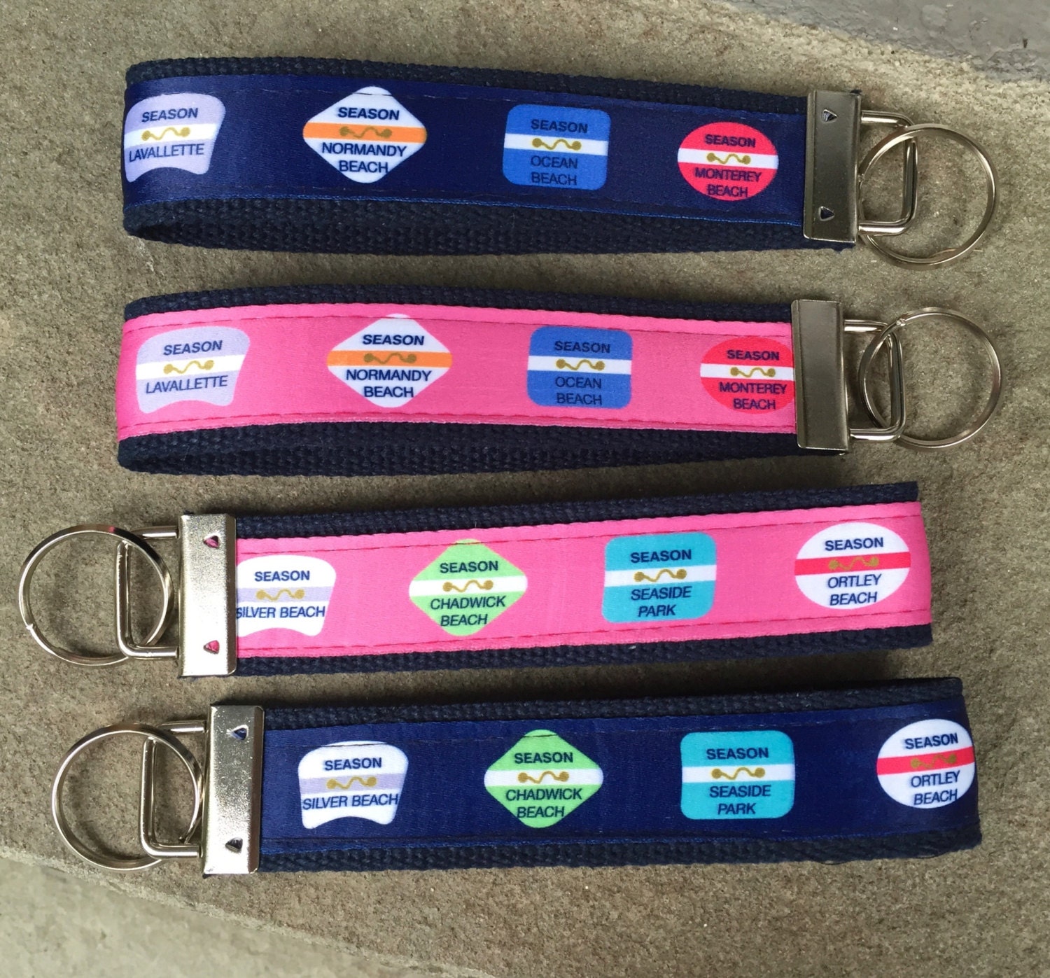 Lavallette Area Beach Badge Key Wristlet Jersey Shore