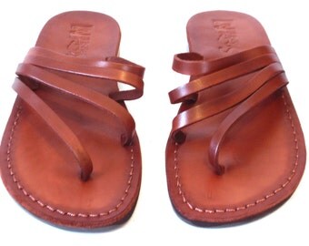 Brown Leather Sandals EMPIRE Women's Shoes Jesus by Sandalimshop