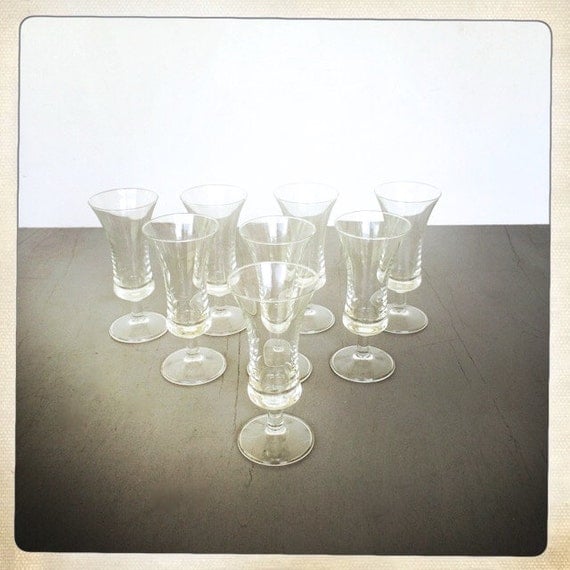 vintage Dansk stemmed cordial glasses shot glasses set of 8