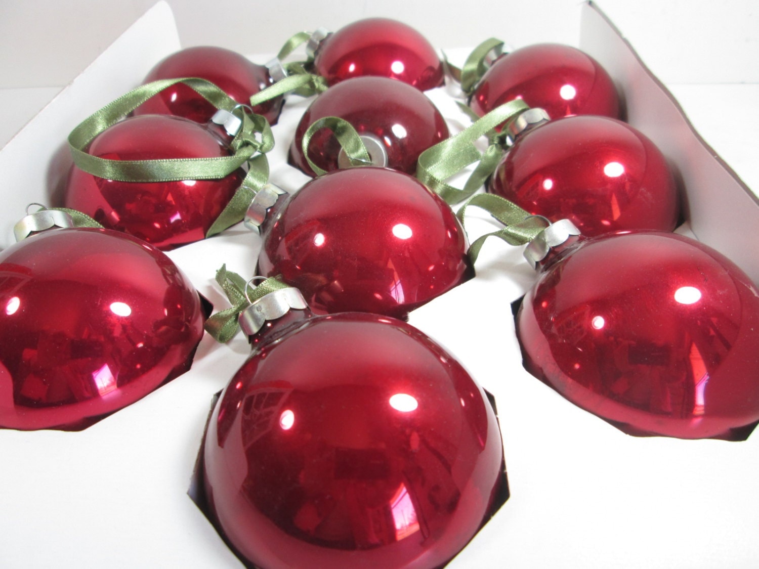 Cranberry Glass Christmas Ornaments