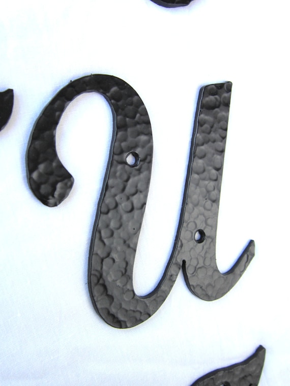 hammered wrought iron standard script alphabet letters