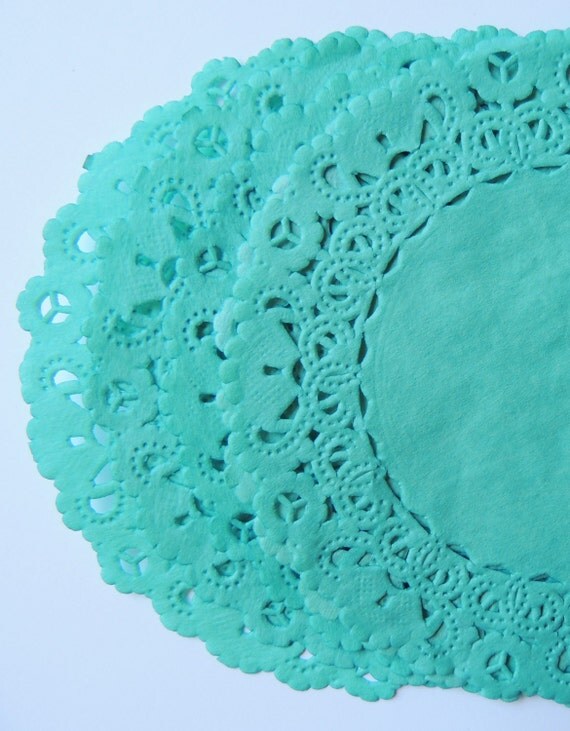 SEA FOAM TEAL Paper Doilies 4 6 8 10 Sizes Hand by OldPaperCat