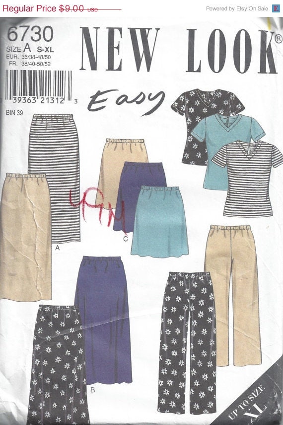 New Look 6730 Knit Top Skirts Yoga Pants 10 12 by DecadesofCharm