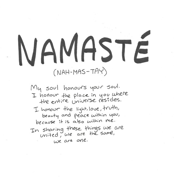 Spiritual Namaste print zen buddhist indian by hellopandacrafts