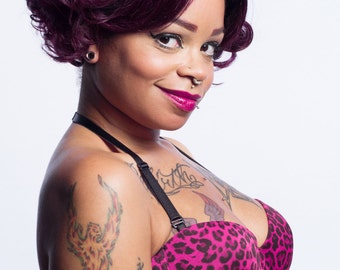 PennyWigs Marilyn Merlot - Short Wine/Purple Vintage Wavy Curly Style Full Wig
