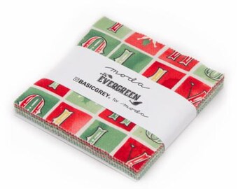 Evergreen Charm Pack by Basic Grey for Moda