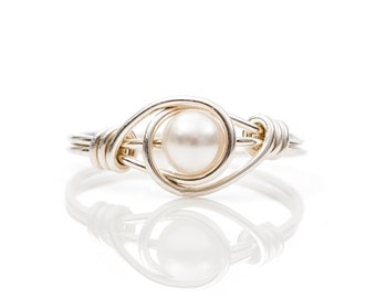 Solitaire Pearl Ring