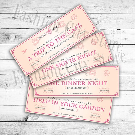 Coupons for Mom Birthday or for Fun 12 DIY Print Your