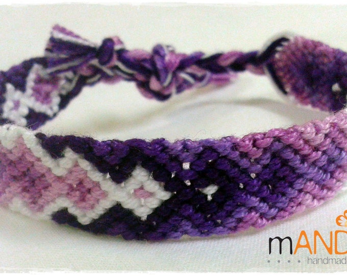 Friendship Bracelet, Macrame, Woven Bracelet, Wristband, Knotted Bracelet- Lavender Purple Ombre Arrows