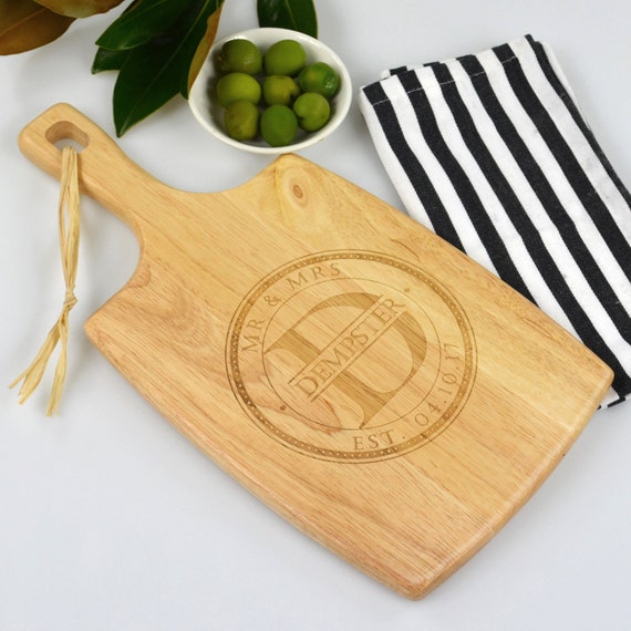 1 x Personalised Engraved Wooden Cheese by PersonalisedFavours