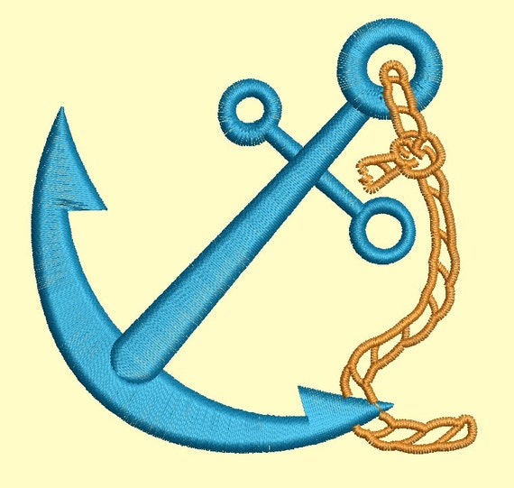 anchor Machine Embroidery designs 2 sizes 4inc 3 inc