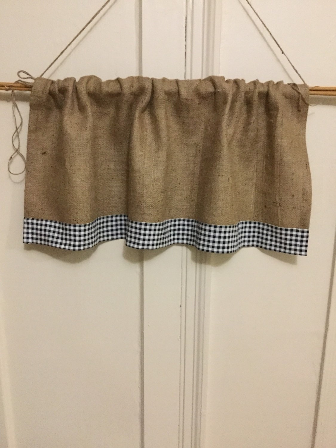 Natural Burlap French Country Valance Curtain With By Dwabsdesigns