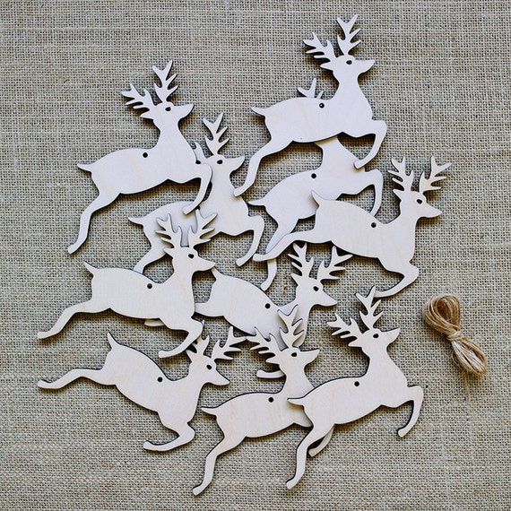 Wooden Christmas Decoration Stag Christmas tree by Artcuts on Etsy