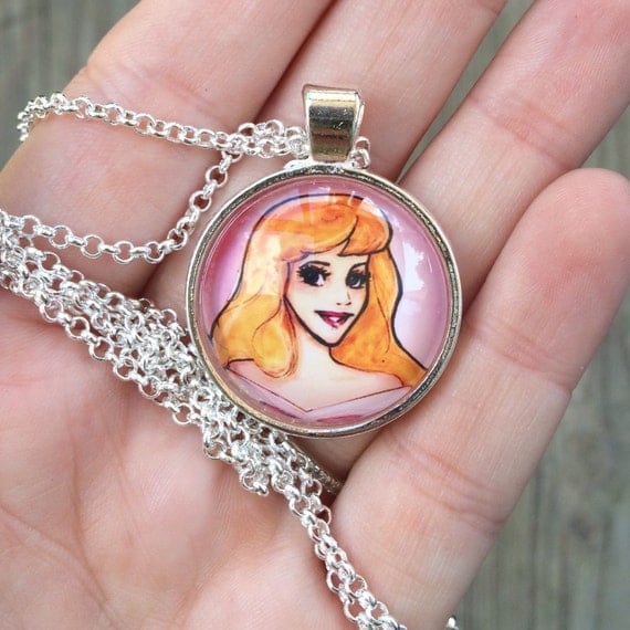 Sleeping Beauty Princess Aurora Pendant Necklace