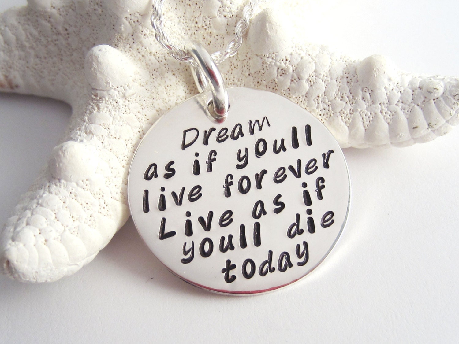 CUSTOM Quote Necklace 925 Sterling Silver Necklace Choose