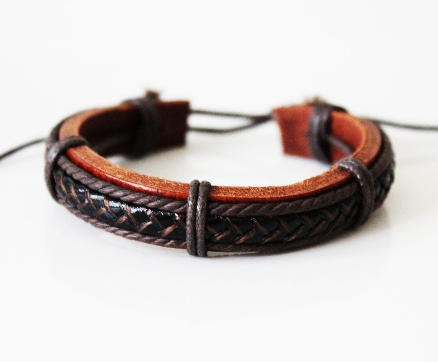 Men's Leather Bracelet Friendship Bracelet Men's by BesideTheCloud