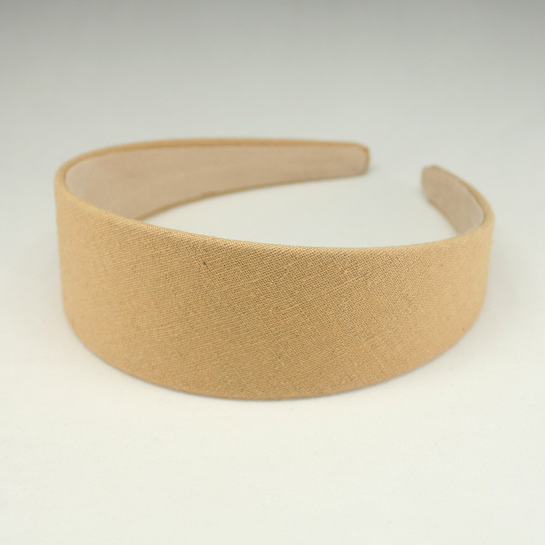 1pc of 40mm 1 1/2 Plastic headband with Beige cotton