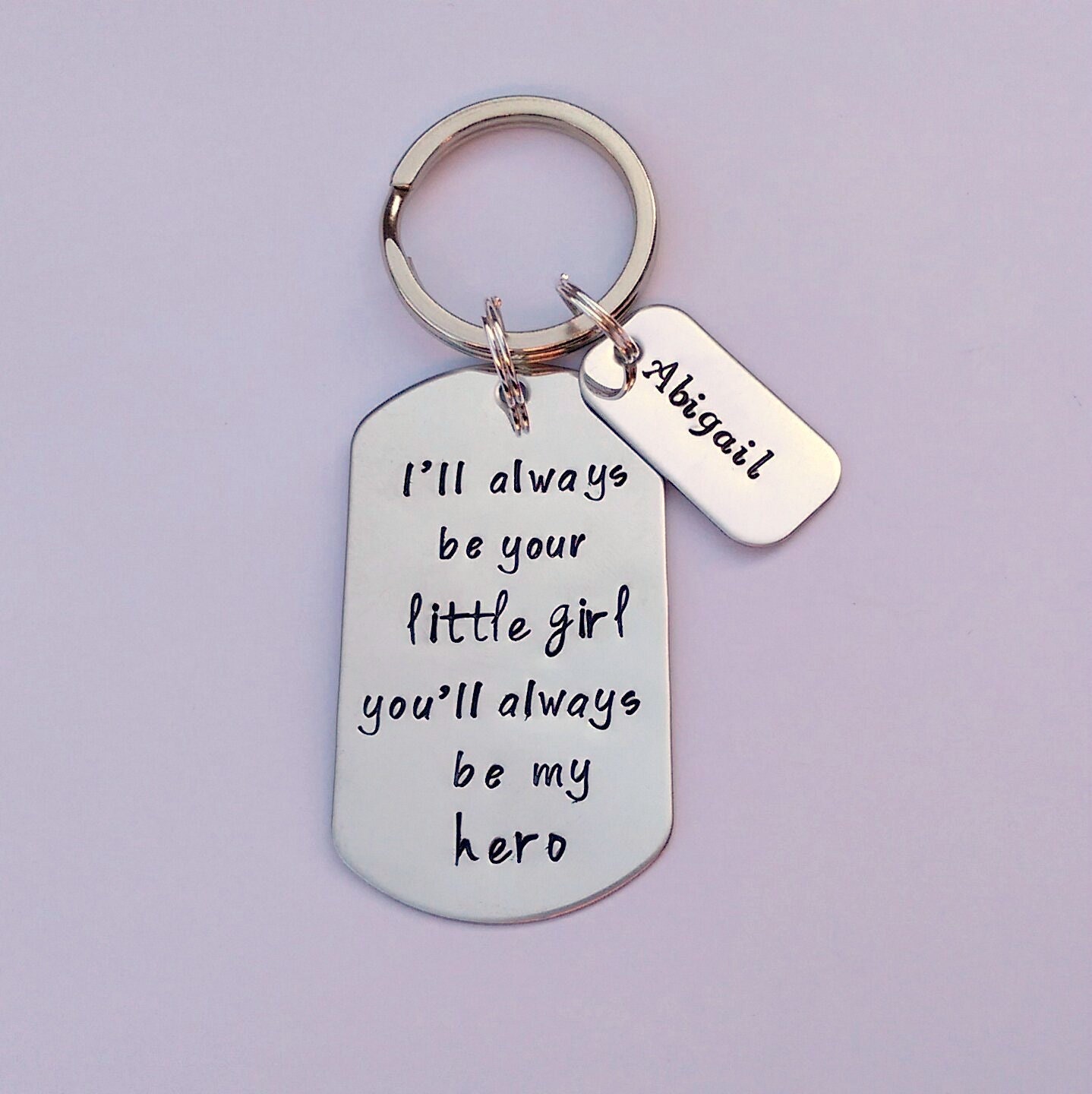 Personalised Dad keyring keychain - personalized daddy daughter keychain - I'll always be your little girl -  gift present for dad daddy