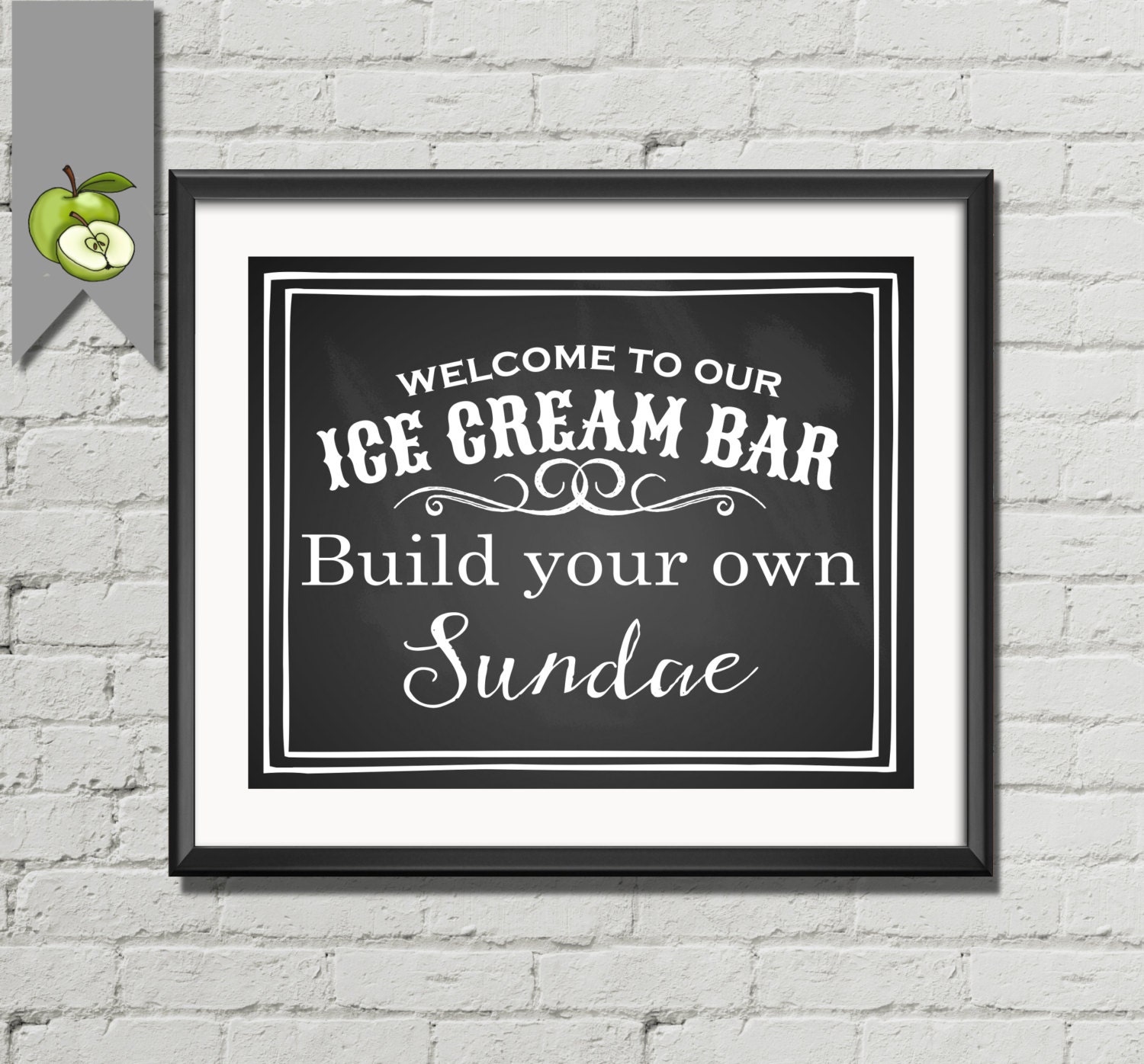 Ice Cream Bar DIY Printable Wedding Sign 4 Sizes vintage