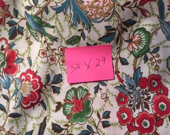 RESERVED - Fabric - Vintage shades of red, white and blue