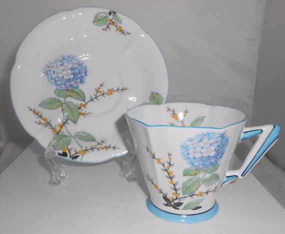 Royal Albert Hydrangea Tea/Coffee Cup Art Deco Made In England