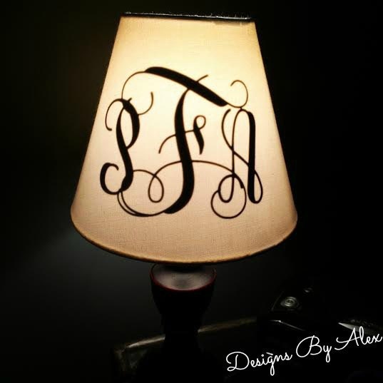Lamp monogram vinyl decal monogram by DesignsByAlex17 on Etsy
