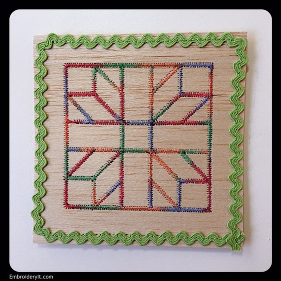 Balsa Wood and Toilet Paper Quilt Blocks Machine by EmbroideryIt