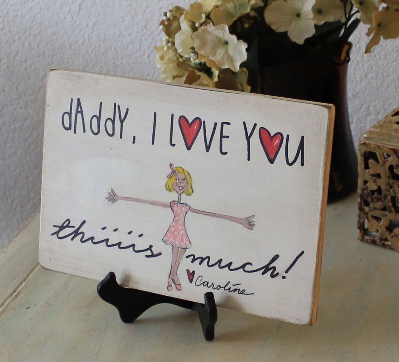personalized daddy gift custom artwork by VintageMoonStudios