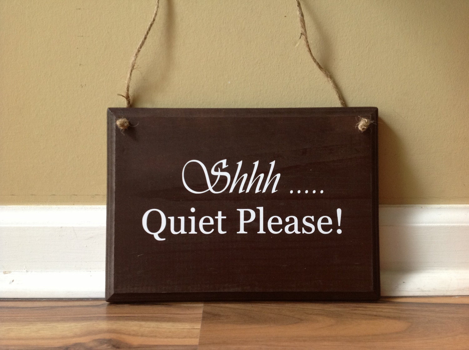 Shhh Quiet Please Do Not Disturb Door Hanger wood hand painted