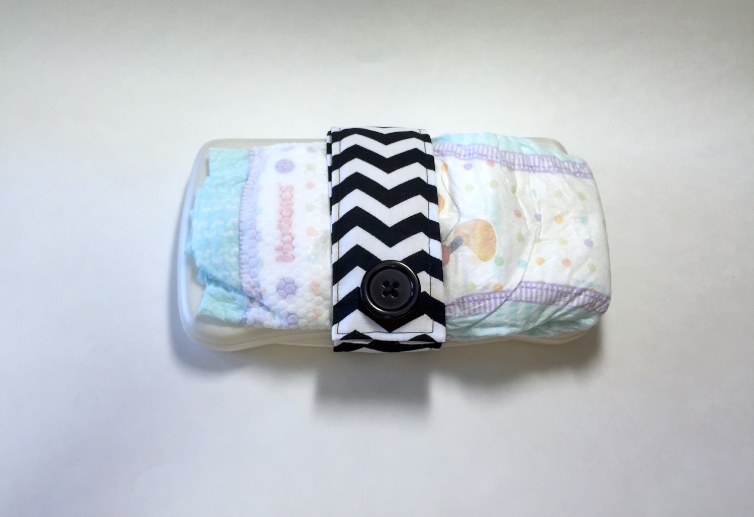 Diaper and Wipes Holder Black and White by MadeAtHomeByAnnie