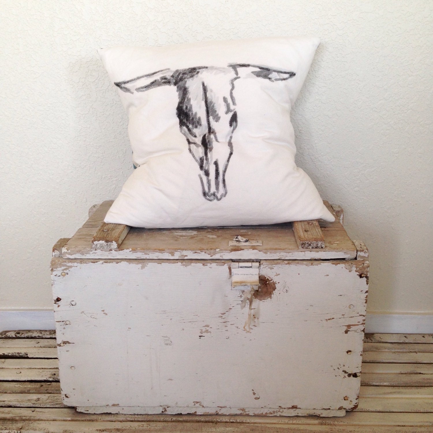 cow skull pillow