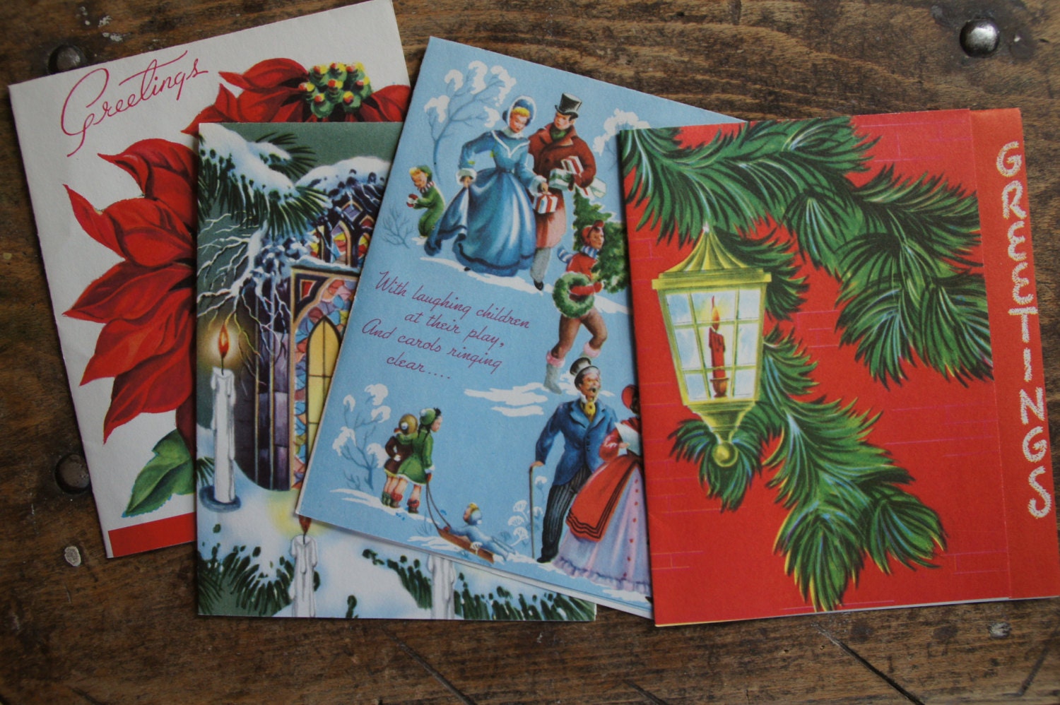 Vintage Unused Christmas Cards With Envelopes