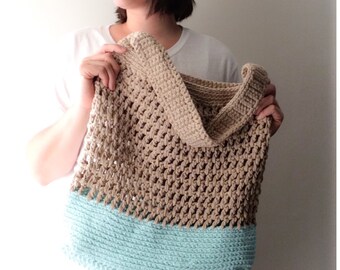 SALE Summer Tote Bag Crochet Market Bag Beach Bag by WoodsyCottage