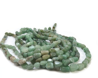 Aventurine Beads, Green Aventurine Nuggets, 16 inch Strand Natural Aventurine, Beading Supplies, Item 539gs