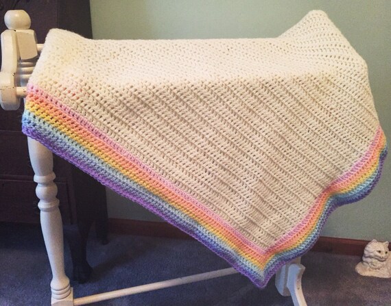 Items similar to Gender Neutral Rainbow Baby Blanket ...