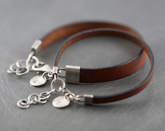 bracelets matching couple bracelet hers leather personalized silver sterling trending items infinity gift couples cuff stamped hand