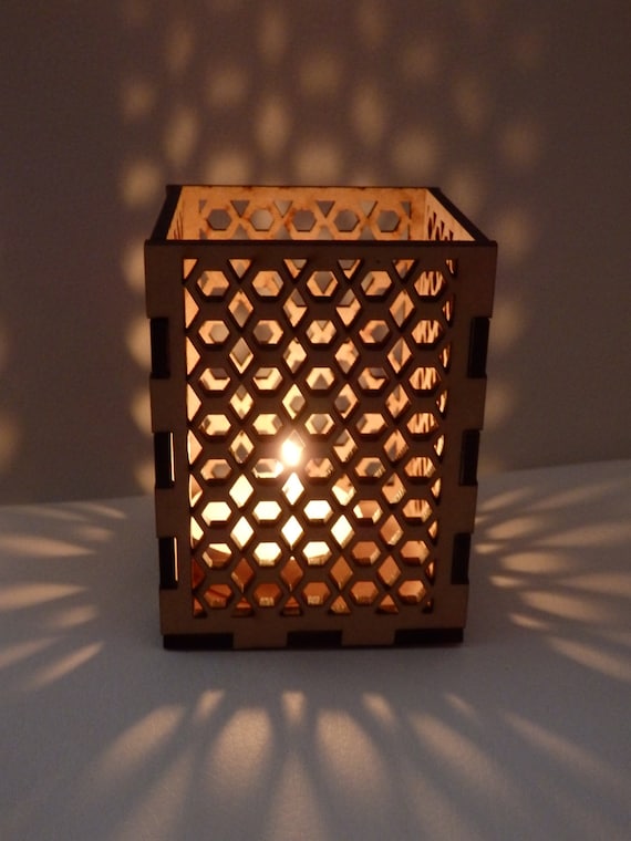TEA LIGHT CANDLE holder or laser cut geometric by ellamademe