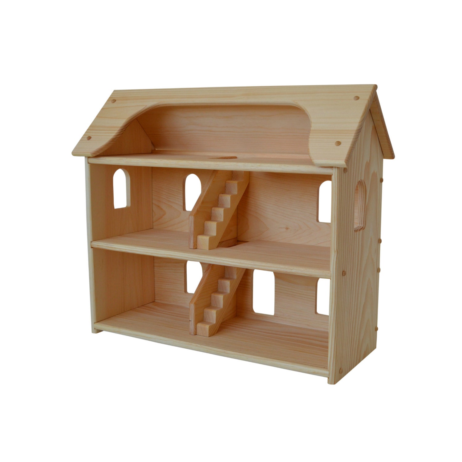 Handcrafted Natural Wooden Toy Dollhouse-Waldorf