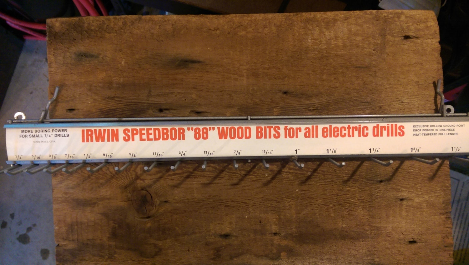 Vintage Display Irwin Speedbor Drill Bit Peg Board Display