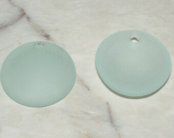 Cultured Seafoam "Sea Glass" Concave Coin - 24MM
