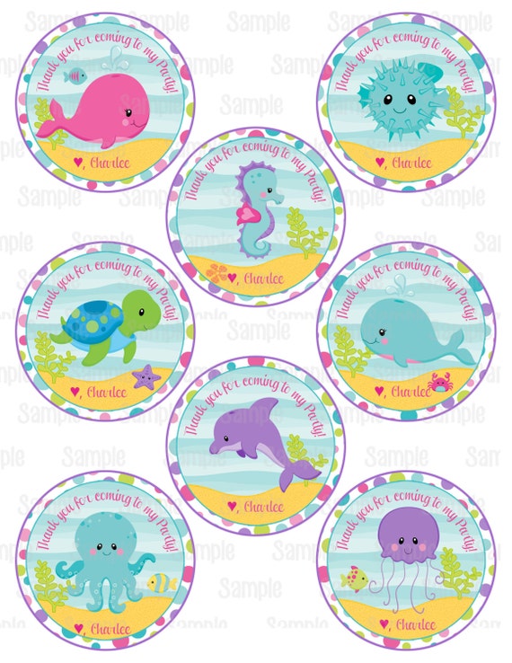 printable under the sea party favor tags